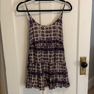 Purple & Cream Skater Dress